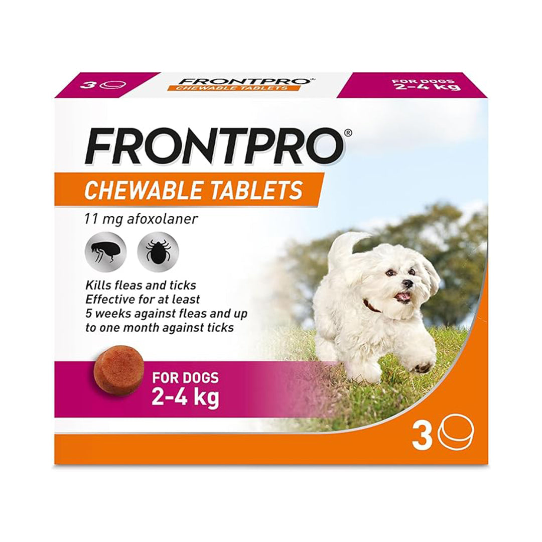 FRONTPRO Chewable Tablets Flea & Tick Treatment for Dogs 3 Pack