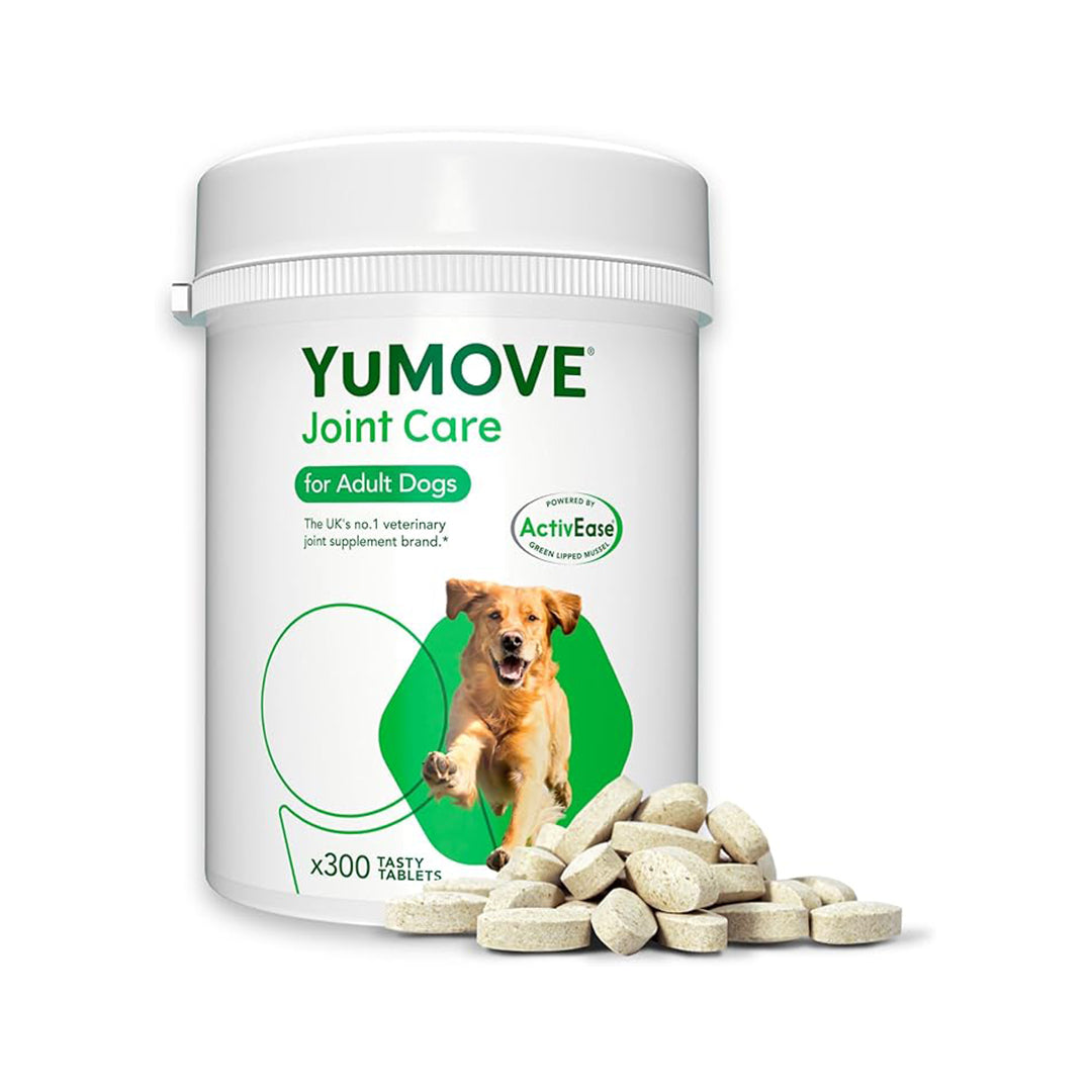YuMOVE Joint Supplement for Dogs, Essential Dog Hip and Joint Aid, for Stiff Adult Dogs with Glucosamine, Chondroitin & Green Lipped Mussel, Aged 6 to 8 Years, 300 Tablets