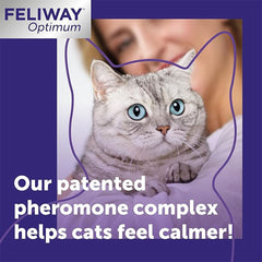 Feliway Optimum 30 Day Cat Calming Odourless Plug-In Pheromone Diffuser Starter Kit, 48ml - Helps Solve Signs of Stress in Cats and Kittens, Veterinary Recommended, Drug-Free, Clinically Proven