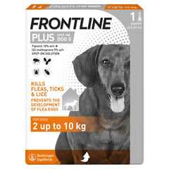 FRONTLINE Plus Flea & Tick Treatment for Small Dogs - 1/3/6 Pipettes