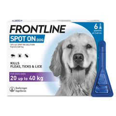 Frontline Spot On Flea Treatment For Dogs 20-40kg, ( 2.68 ml )1/3/6 pipettes Flea And Tick Treatment For Dogs, Frontline Flea Treatment For Dogs, Frontline Spot On For Dogs, Frontline For Dogs