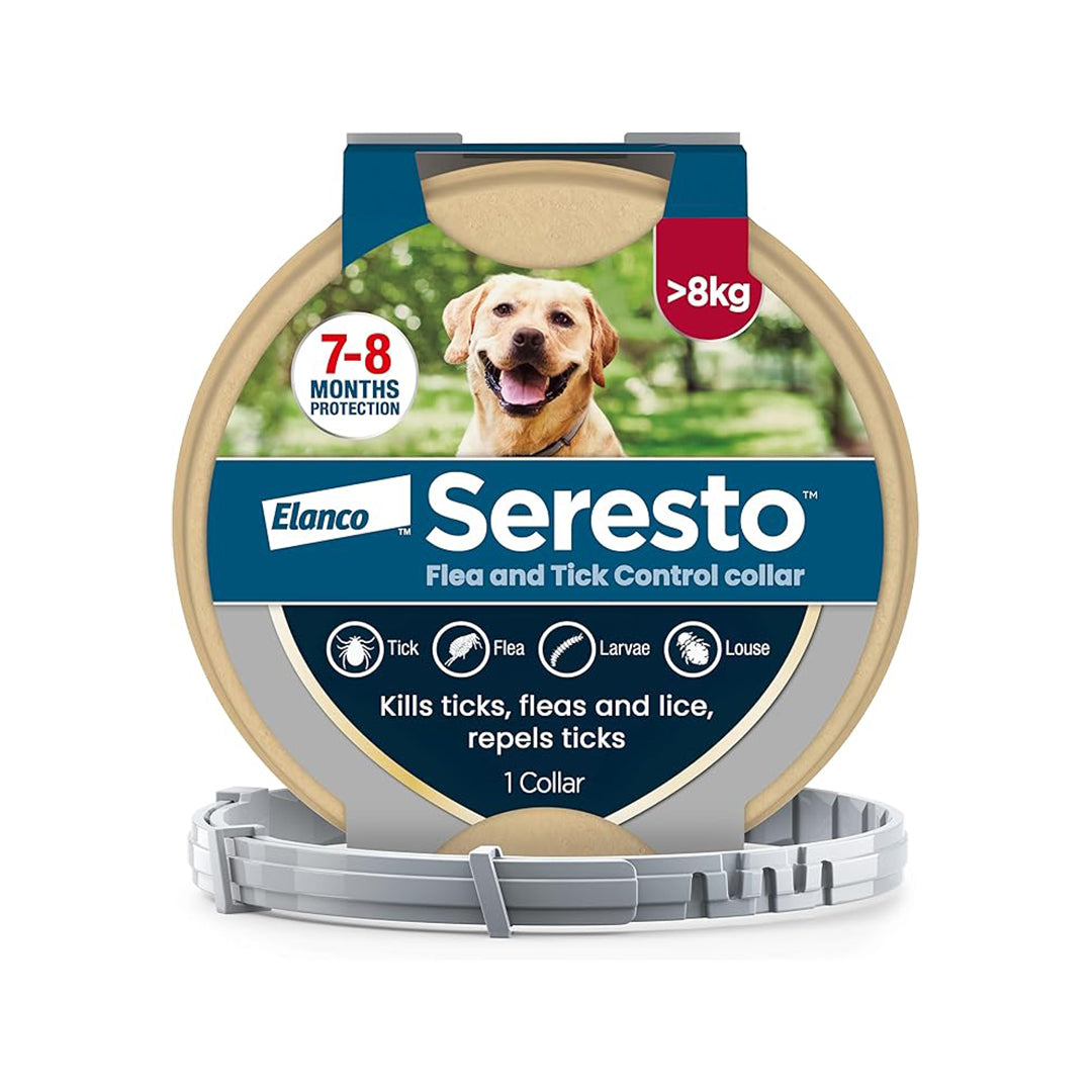 Seresto Flea and Tick Control Collar For Dogs (1 Collar), Long-Lasting & Simple Treatment For Dogs, 7-8 Months Of Protection, Keeps Pets Protected From Fleas & Ticks