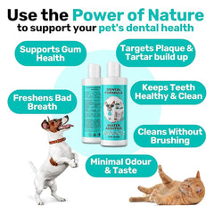 NutriPaw Dental Formula Water Additive For Dogs & Cats - Clean Teeth, Healthy Gums & Fresh Breath - Manage Plaque & Tartar Build-Up - Fuss-Free - No Brushing Needed - Cat/Dog Mouthwash & Oral Health