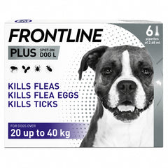 Frontline Plus For Dogs 20 to 40kg - 1/3/6 Pipette, Flea And Tick Treatment For Dogs, Frontline Flea Treatment For Dogs, Frontline Spot On For Dogs, Frontline For Dogs