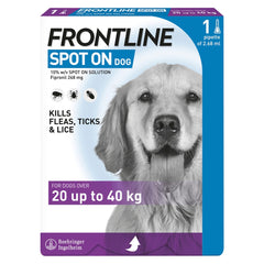 Frontline Spot On Flea Treatment For Dogs 20-40kg, ( 2.68 ml )1/3/6 pipettes Flea And Tick Treatment For Dogs, Frontline Flea Treatment For Dogs, Frontline Spot On For Dogs, Frontline For Dogs