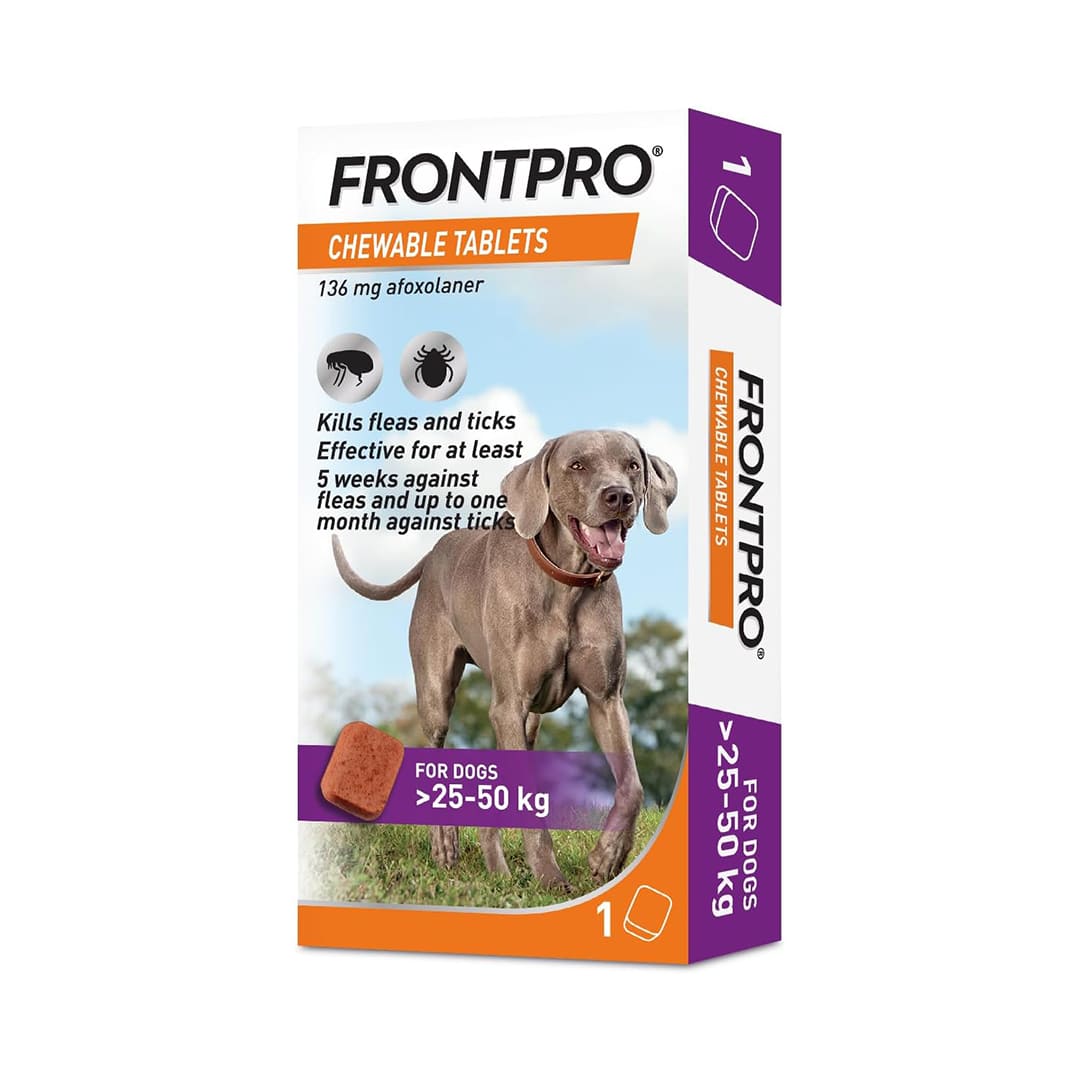 FRONTPRO Chewable Tablets Flea & Tick Treatment for Dogs 1 Tablet Pack