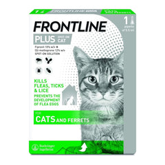 FRONTLINE Plus Flea & Tick Treatment for Cats and Ferrets - 1/3/6 Pipettes
