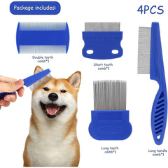 Flea Comb for Cat Dog 4 PCS Flea Removal Lice Combs Fine Tooth Comb Groomingfree