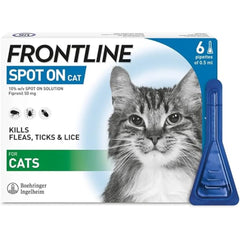 FRONTLINE Spot On Flea & Tick Treatment for Cats - 1/3/6 Pipettes
