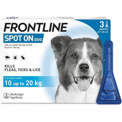 FRONTLINE Spot On Flea & Tick Treatment for Medium Dog (10-20kg) 3 Pipettes