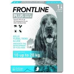 Frontline Plus For Dogs 10-20kg ( 1.34ml )- 1 Pipette, Flea And Tick Treatment For Dogs, Frontline Flea Treatment For Dogs, Frontline Spot On For Dogs, Frontline For Dogs