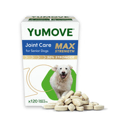 YuMOVE Max Strength Joint Supplement for Senior Dogs, Joint Care with Glucosamine, Chondroitin and Green Lipped Mussel, Age 8+, 120 Tablets