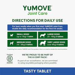 YuMOVE Senior Dog Joint Supplement, High Strength for Joint Care, Essential Dog Hip and Joint Support for Senior Dogs Aged 8+, 120 Tablets - Eco Friendly and Letter Box Ready Packaging