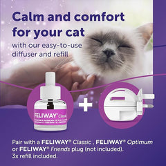 FELIWAY Classic 30 Day Cat Calming Plug In Pheromone Diffuser Starter Kit, 48ml - Helps Solve Common Signs of Stress in Cats & Kittens, Veterinary Recommended, Clinically Proven