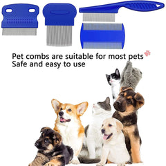 Flea Comb for Cat Dog 4 PCS Flea Removal Lice Combs Fine Tooth Comb Groomingfree