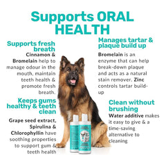 NutriPaw Dental Formula Water Additive For Dogs & Cats - Clean Teeth, Healthy Gums & Fresh Breath - Manage Plaque & Tartar Build-Up - Fuss-Free - No Brushing Needed - Cat/Dog Mouthwash & Oral Health