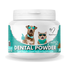 NutriPaw Dental Powder For Dogs & Cats - Clean Teeth, Healthy Gums & Fresh Breath - Manage Plaque & Tartar Build-Up - Fuss-Free - No Brushing Needed - Lasts Up To 6 Months