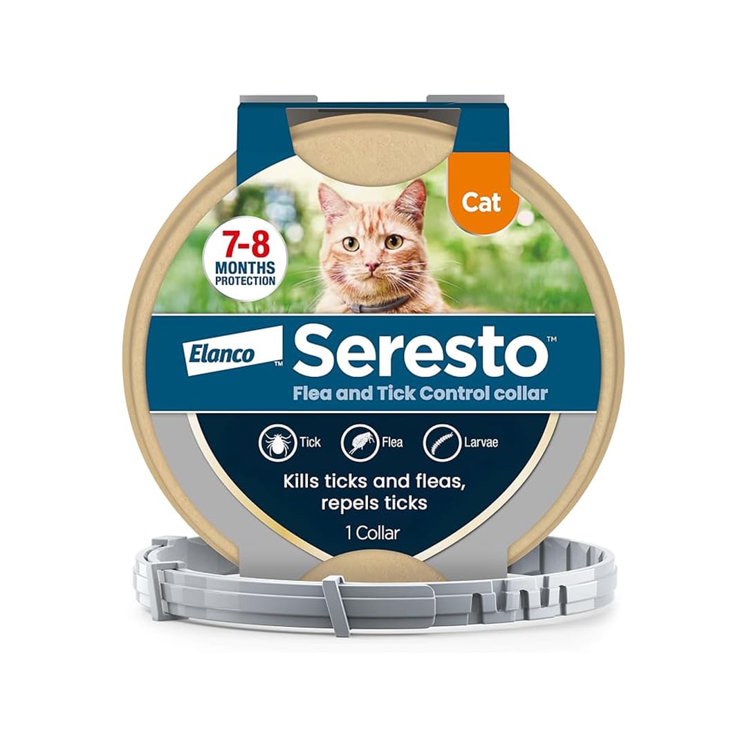 Seresto Flea and Tick Control Collar For Cats (1 Collar), Long-Lasting & Simple Treatment For Cats, 7-8 Months Of Protection, Keeps Pets Protected From Fleas & Ticks