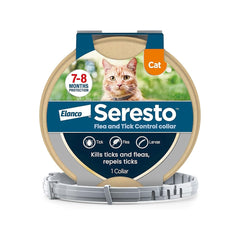 Seresto Flea and Tick Control Collar For Cats (1 Collar), Long-Lasting & Simple Treatment For Cats, 7-8 Months Of Protection, Keeps Pets Protected From Fleas & Ticks