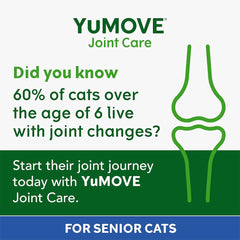 YuMOVE Senior Cat Joint Supplement for Joint Care & Joint Support, with Glucosamine, Chondroitin & Green Lipped Mussel, for Senior Cats- Eco Friendly and Letter Box Ready Packaging