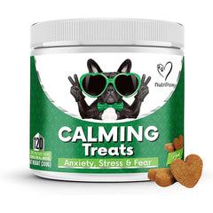 NutriPaw Calming Treats For Dogs - Reduce Stress, Fear, Separation, Barking, Hyperactivity, Reactivity, Aggression, Travel - Calm without Drowsiness dogs