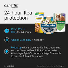 Capstar Flea Tablets, Fast Acting Flea Treatment For Medium To Large Dogs (11.5kg - 57kg), 6 x 57 mg Tablet, Starts Working In 15-30 Mins, Kills Adult Fleas In 6 Hours, Fuss Free Edible Tablets