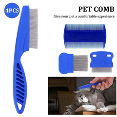 Flea Comb for Cat Dog 4 PCS Flea Removal Lice Combs Fine Tooth Comb Groomingfree