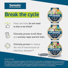 Seresto Flea and Tick Control Collar For Small Dogs Up To 8kg (1 Collar), Long-Lasting & Simple Treatment For Dogs, 7-8 Months Of Protection, Keeps Pets Protected From Fleas & Ticks
