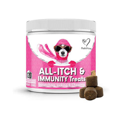 NutriPaw All-Itch Immunity Treats For Dogs - Soothe Itchy Paws, Eyes, Ears, Skin - Stop Itching, Licking, Scratching - Perfect for Small, Medium & Large Dogs - Supports Seasonal Itching