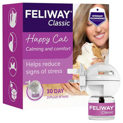 FELIWAY Classic 30 Day Cat Calming Plug In Pheromone Diffuser Starter Kit, 48ml - Helps Solve Common Signs of Stress in Cats & Kittens, Veterinary Recommended, Clinically Proven