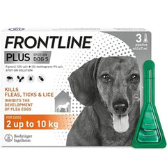 FRONTLINE Plus Flea & Tick Treatment for Small Dogs - 1/3/6 Pipettes