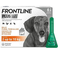 FRONTLINE Plus Flea & Tick Treatment for Small Dogs - 1/3/6 Pipettes