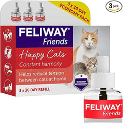 FELIWAY Friends 1/3 x 30 Day Cat Calming Odourless Refills for Pheromone Diffuser, 3 x 48ml - Helps create harmony and resolve conflict in multi cat households, Veterinary Recommended, Drug-free