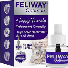 FELIWAY Optimum 1/3x30 Day Cat Calming Odourless Refills for Pheromone Diffuser, 3x48ml Value Pack - Helps Solve Signs of Stress in Cats & Kittens, Veterinary Recommended, Drug-free, Clinically Proven